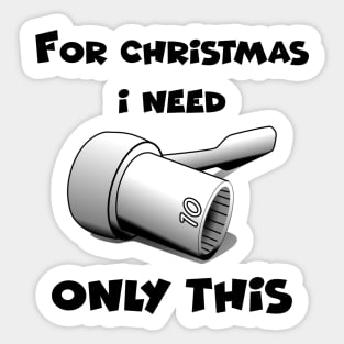 Merry chrismas, car guy, car enthusiast merry chrismas, happy holidays, 10mm socket wrench  (3) Sticker